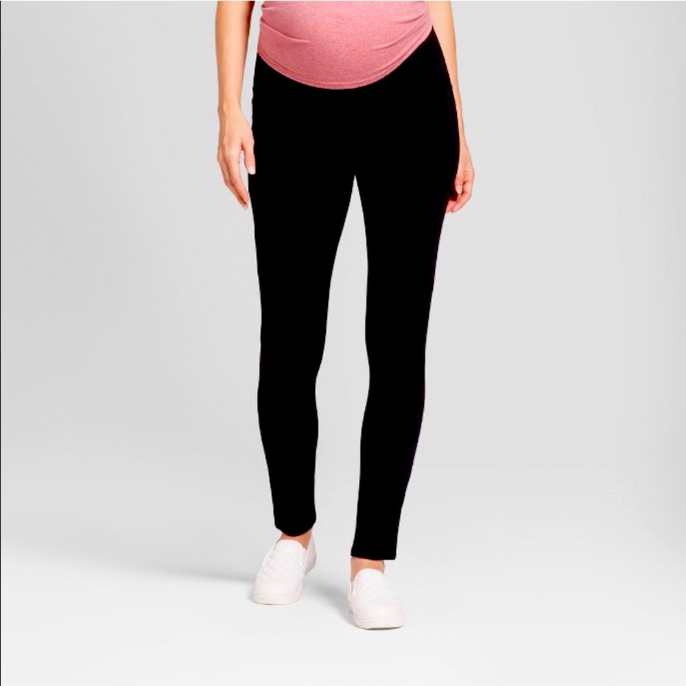 Inset panel ponte maternity pants